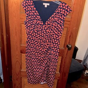 Ruched side navy London times dress